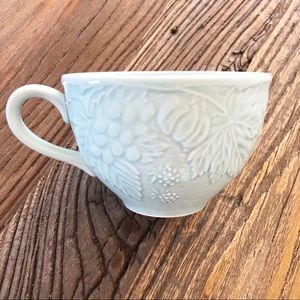 Aqua Teacup w Fruit Leaves Design